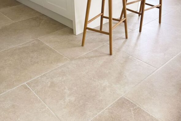 Cream Travertine Kitchen Floor