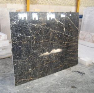 golden black marble slab